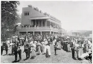 Sport Prints: The Grandstand and the royal balcony. Date: 1899