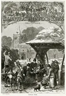 Customs Prints: Granvale Church - collecting evergreen for Christmas 1869