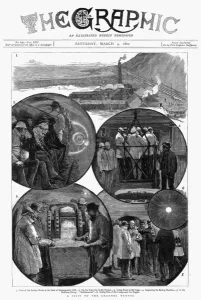 Link Prints: Graphic front cover - visitors to Channel Tunnel works
