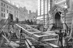 Wooden Prints: The Great Bell being manoevred into St. Pauls Cathedral, 18