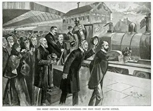 March Prints: Great Central Railway Extention - First Train Leaving 1899