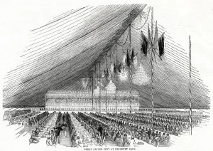 Highbury Prints: Great Dinner tent at Highbury Barn 1842