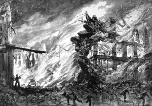 1885 Prints: The Great Fire in Clerkenwell