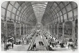 1857 Prints: The Great Hall at the Manchester Art Treasures Exhibition in 1857. Date: 1857