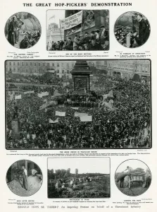 Fields Prints: Great hop-pickers demonstration 1908