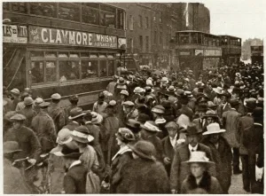 Tram Prints: Great railway strike, available tram-car 1919