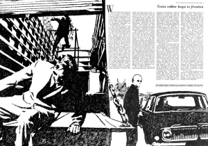 Prisoners Prints: The Great Train Robbery- train robber leaps to freedom