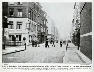 Restaurant Prints: Greek Street, Soho, the Worst Street in London, 1906