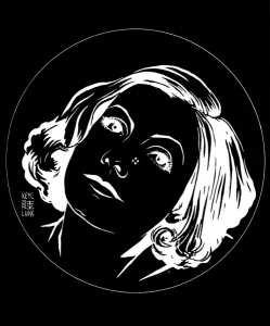 Japanese Prints: Greta Garbo, optical illusion illustration