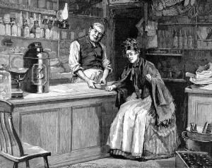 Shop Prints: Grocers shop by Percy Macquoid