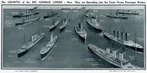 Cruise Prints: Growth of big German liners by G. H. Davis
