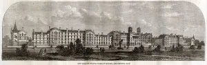 1861 Prints: Guards Barracks at Chelsea, London 1861