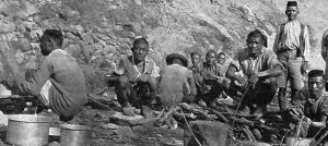 Cooking Prints: Gurkhas cooking a camp meal 1914