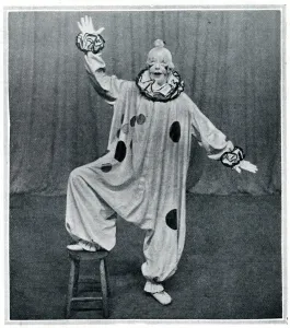 Actress Prints: Gwen Farrar as a clown in Punch-bowl