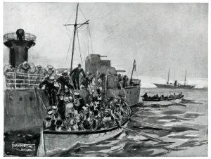 Liner Prints: H. M. destroyer rescues passengers of the Athenia, Sept 1939
