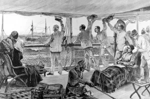 Lake Prints: H. M. Stanley and his officers leaving Mombasa aboard the ste