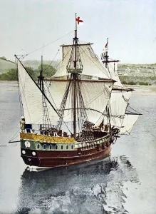 Feature Prints: Half-Scale Replica of Drakes Golden Hind, 1935