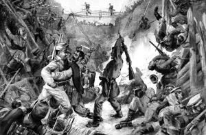 13th Prints: Hand-to-hand fighting in a trench during the struggle for Pr