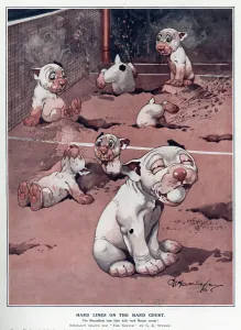 Bonzo Prints: Hard lines on the hard court by George Studdy