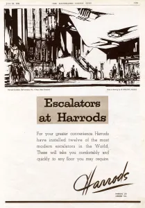 Store Prints: Harrods advertisement 1939 - new escalators installed