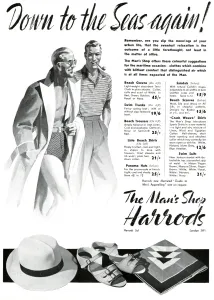 Cruise Prints: Harrods menswear advertisement - holiday and cruise wear