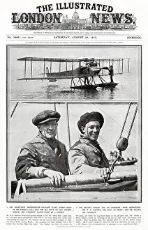 Prize Prints: Harry Hawker (1889 - 1921), the pilot and passenger attempt to win the Daily Mail £5000 prize