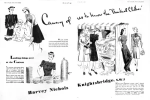 Shops Prints: Harvey Nichols wartime fashion advertisement