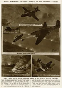 Return Prints: Havoc aircraft shoot down enemy bombers by G. H. Davis