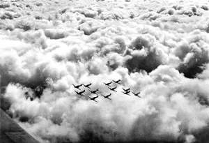 Hawker Prints: Hawker Hurricanes in formation; Second World War, 1940