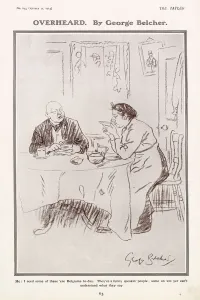 Eating Prints: He: I seed some of these ere Belguims to-day. They re a funny speakin people