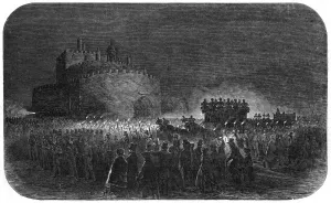 Wellington Prints: Hearse of Duke of Wellington passing Deal Castle