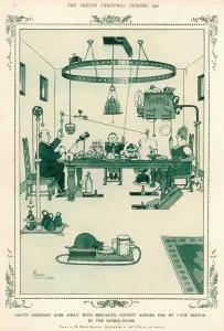 Pulleys Prints: Heath Robinson automated Dining Room without servants 1 of 4