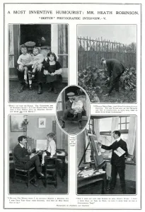 William Prints: Heath Robinson at home with his family