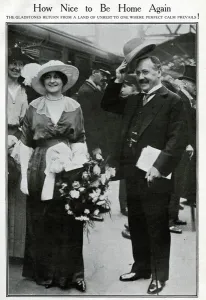 Smiling Prints: Herbert Gladstone and his wife return from South Africa