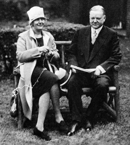 Born Prints: Herbert Hoover with his wife at their home in Washington