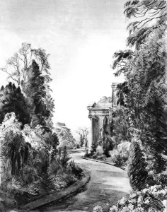 Boarding Prints: Mill Hill School, Portico and lawn