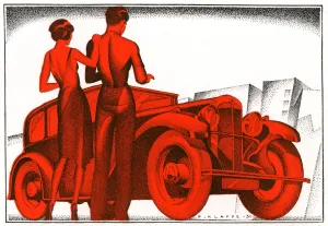 Deco Prints: Hillman Wizard car illustration