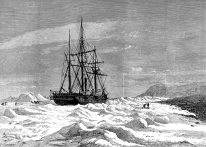 August Prints: HMS Alert caught in ice off Cape Beechey, 1875-1876