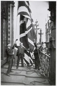 Ceremony Prints: Hoisting the Union Jack Flag on the Victoria Tower