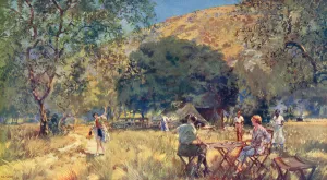C E Turner Illustrations Prints: A Holiday Camp in South Africa by C. E. Turner