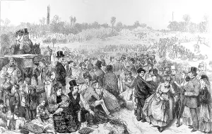 1872 Prints: Holiday-makers on Hampstead Heath, London, 1872