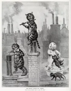 Playing Prints: The Holiday Season - Left Behind by Louis Wain