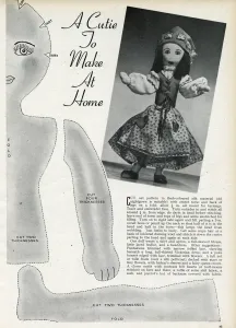Pattern Prints: Home-made dolly for Christmas 1944