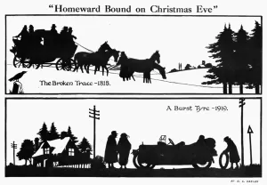 Vehicles Prints: Homeward Bound on Christmas Eve by H. L. Oakley