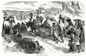 Group Prints: Hop-picking on the road 1858