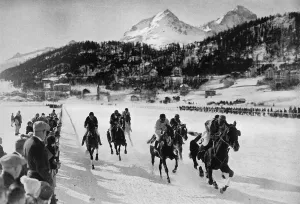 Winter Prints: Horse race on the ice of the Great Lake at St. Moritz