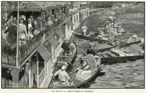 Canoes Prints: Houseboats at Henley 1901