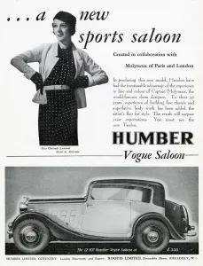 Edward Prints: Humber saloon advert - Molyneux - Gertrude Lawrence