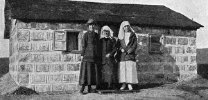 Feb16 Prints: Hut made of petrol tins, American Red Cross nurses, Serbia