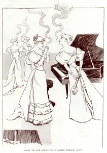 Cigarette Prints: Hypothetical female smoking party, May 1894